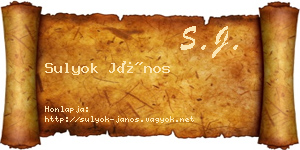 Sulyok János névjegykártya