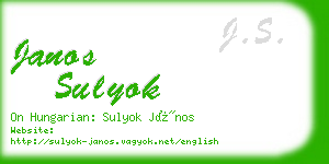 janos sulyok business card